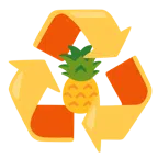 recycling symbol + pineapple