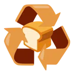 recycling symbol + bread