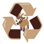recycling symbol + goat