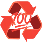 recycling symbol + hundred points