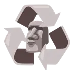 recycling symbol + moai