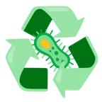 recycling symbol + microbe
