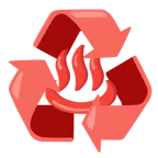 recycling symbol + hot springs