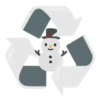 recycling symbol + snowman without snow