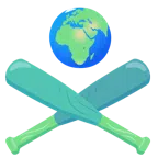 Baseball + Globus mit Europa und Afrika