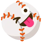 Baseball + zwinkerndes Gesicht mit herausgestreckter Zunge