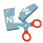 nożyczki + przycisk NEW