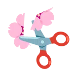 Schere + Kirschblüte