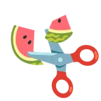 Schere + Wassermelone