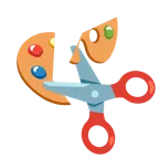 Schere + Mischpalette