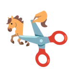 Schere + Pferd