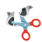 Schere + Waschbär