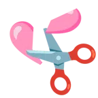 Schere + pinkes Herz