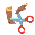 Schere + Holz