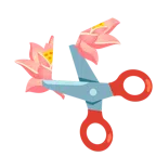 Schere + Lotusblüte