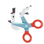Schere + Schneemann ohne Schneeflocken
