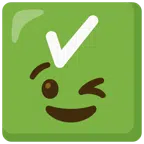 check mark button + winking face