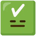 check mark button + expressionless face