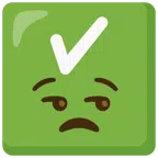 check mark button + unamused face