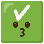 check mark button + kissing face