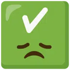check mark button + disappointed face