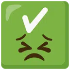 check mark button + persevering face