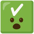 check mark button + face with open mouth