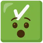 check mark button + hushed face