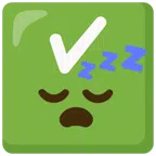 check mark button + sleeping face