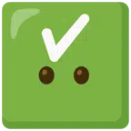 check mark button + face without mouth