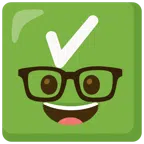 check mark button + nerd face