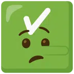 check mark button + lying face