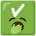 check mark button + yawning face