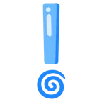 red exclamation mark + cyclone