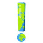 red exclamation mark + globe showing Europe-Africa