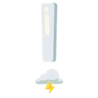 red exclamation mark + cloud with lightning