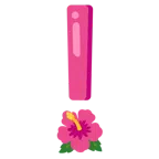 red exclamation mark + hibiscus