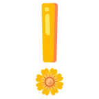 red exclamation mark + blossom