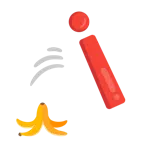 red exclamation mark + banana