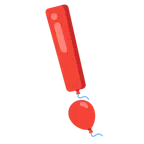 red exclamation mark + balloon