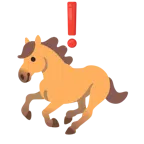 red exclamation mark + horse