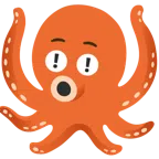 red exclamation mark + octopus