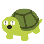 red exclamation mark + turtle
