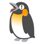 red exclamation mark + penguin
