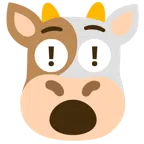 red exclamation mark + cow face