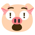 red exclamation mark + pig face