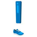 red exclamation mark + running shoe