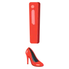 red exclamation mark + high-heeled shoe