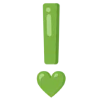 red exclamation mark + green heart