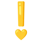 red exclamation mark + yellow heart